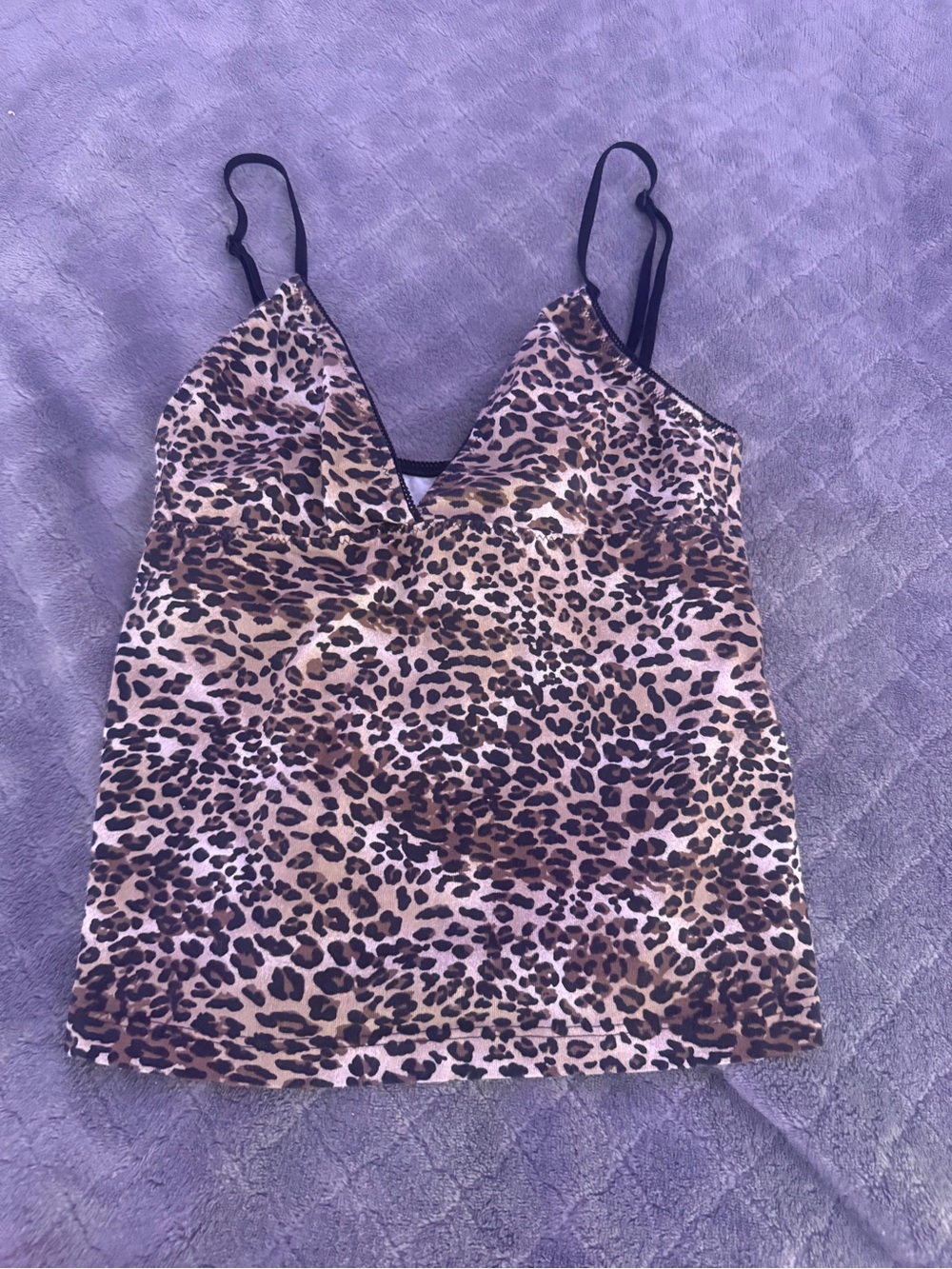 Brandy Melville Leopard Print Slip Tank - Brown/Black